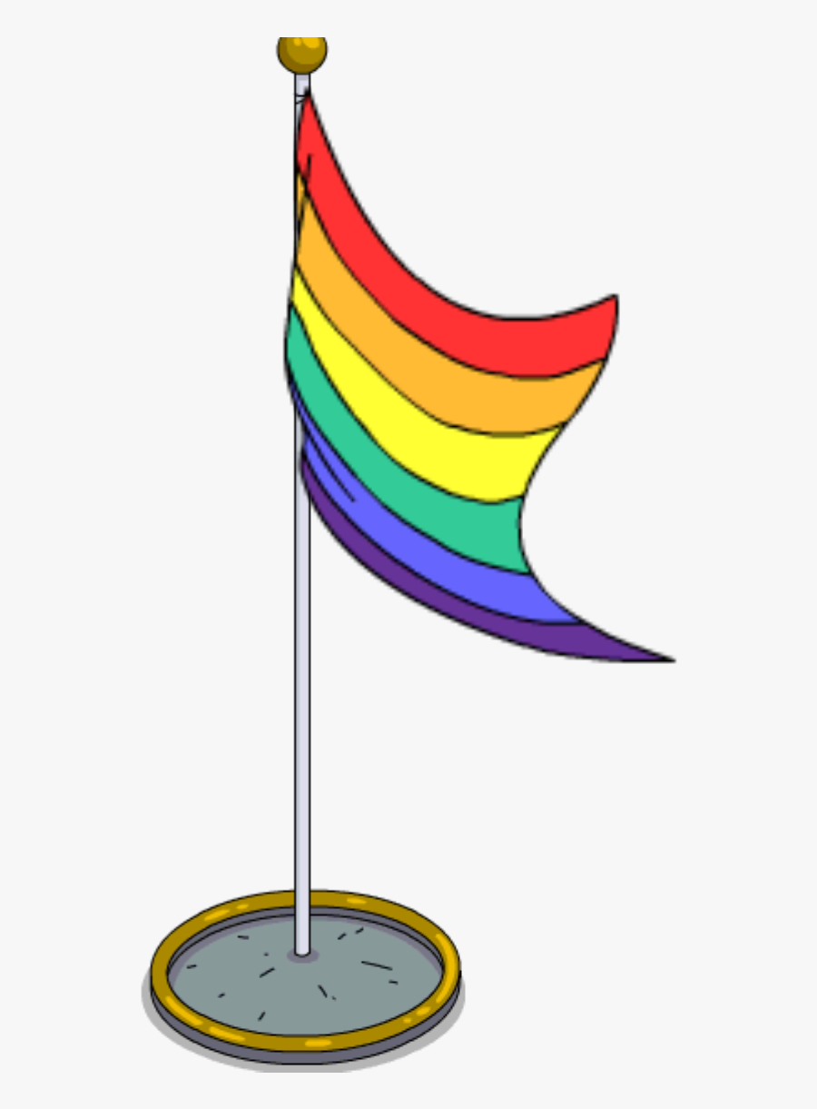 Rainbow Flag Pole - Rainbow Flagpole Clipart, Transparent Clipart