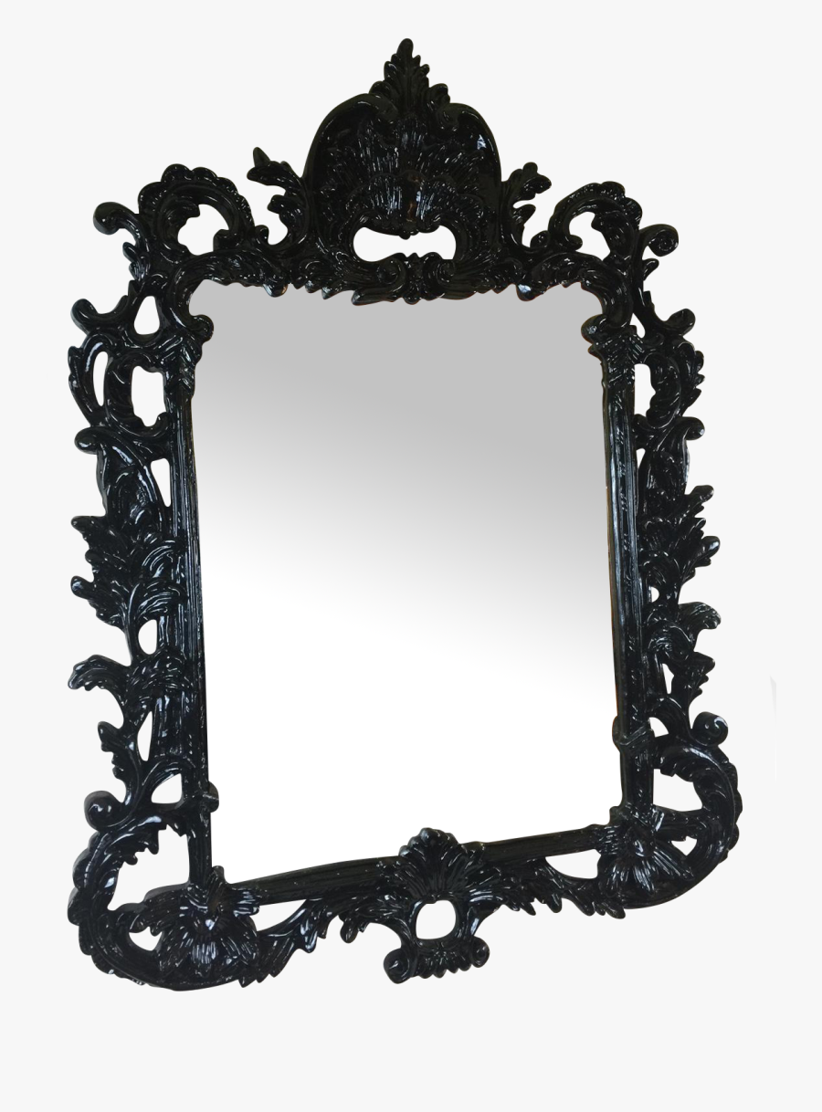 Black Lacquered Ornate Mirror On Chairish - Picture Frame, Transparent Clipart