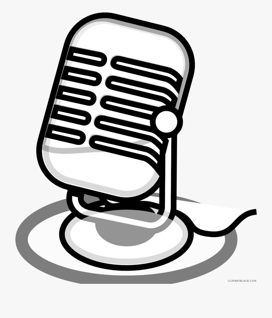 Graphic Transparent Stock Microphone Clipartblack Com - Mic Clipart Black And White, Transparent Clipart