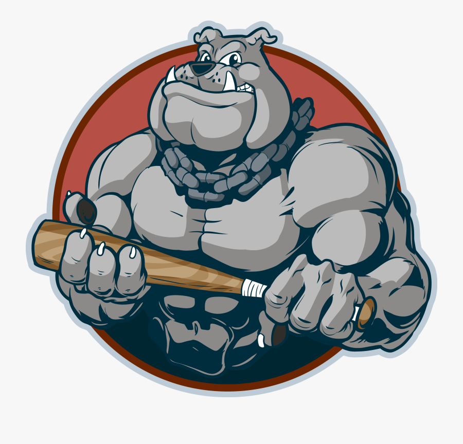 Bulldog Holding Bat, Transparent Clipart