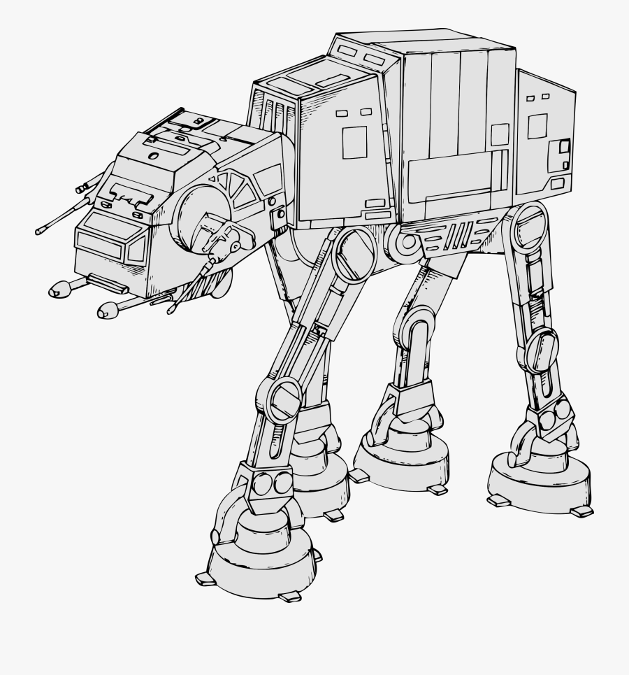 Star Wars Walker Coloring Page, Transparent Clipart