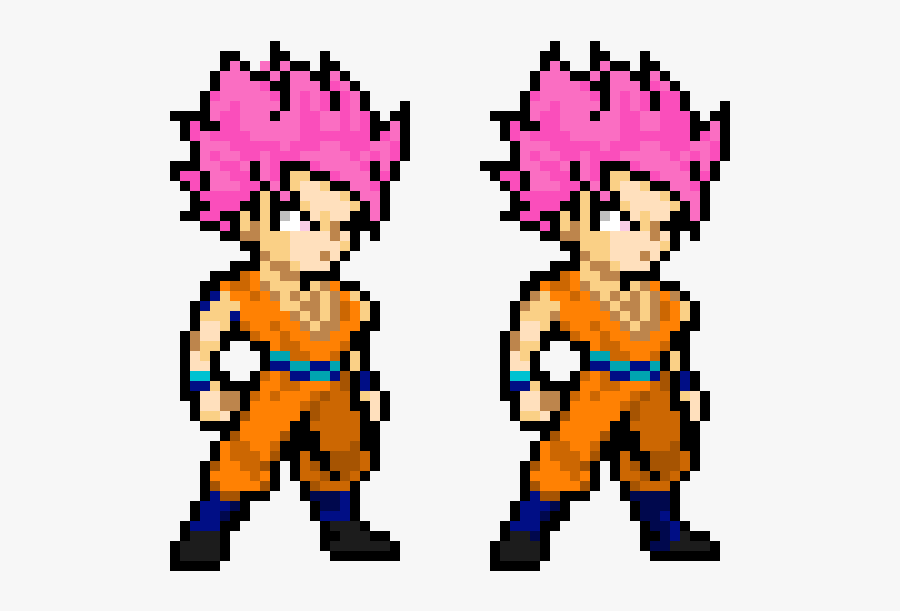 Goku Super Saiyan Blue Pixel Art, Transparent Clipart