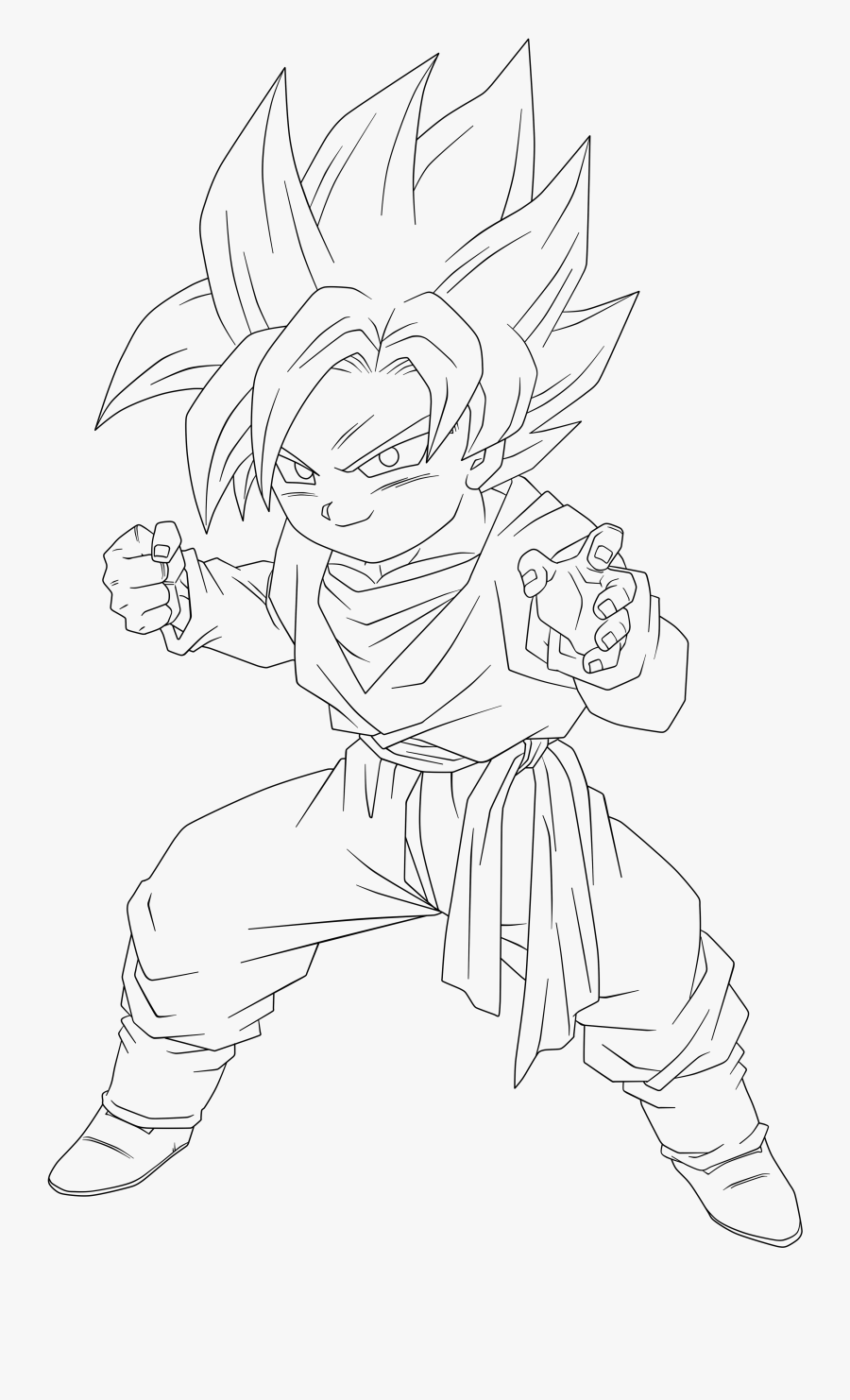 Troncos Dragon Ball Z Coloring Pages Componente - Dragon Ball Z Drawings Goten, Transparent Clipart