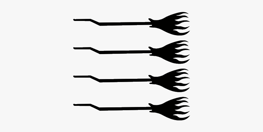 Witches Brooms 4 1/2 - Silhouette, Transparent Clipart
