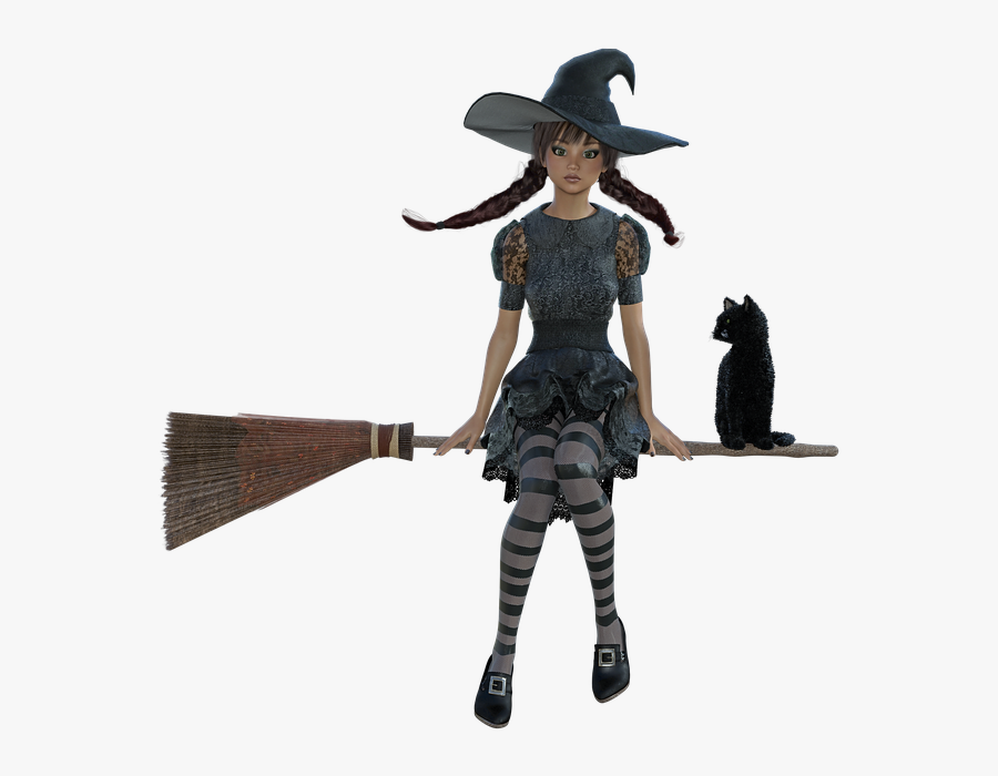 Transparent Witch Broom Png - Costume Hat, Transparent Clipart