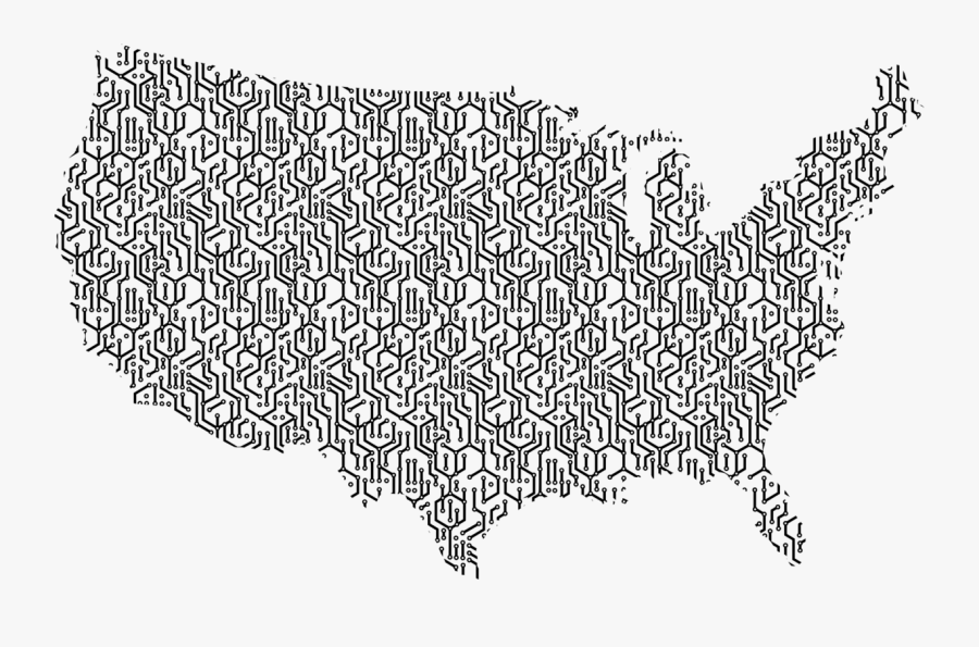 Line Art,art,flora - United States Map Background, Transparent Clipart