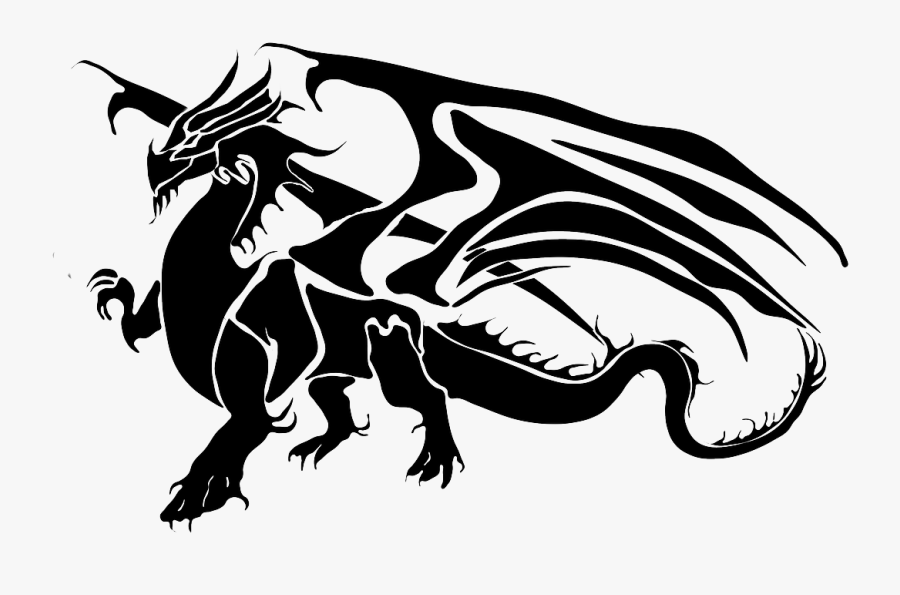 Transparent Shadow Monster Png - Dragon Silhouette, Transparent Clipart