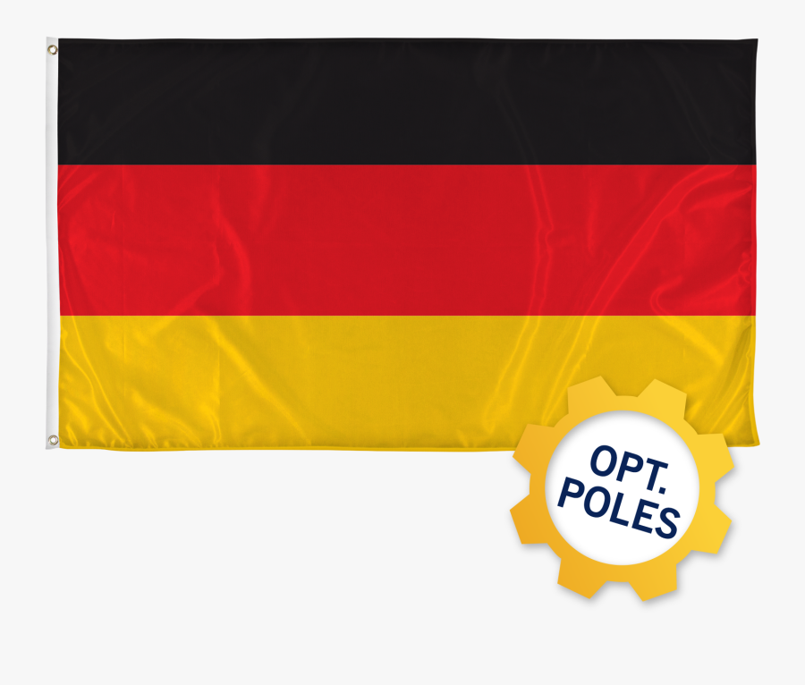 Germany Flag W/ Optional Flagpole - Flag, Transparent Clipart