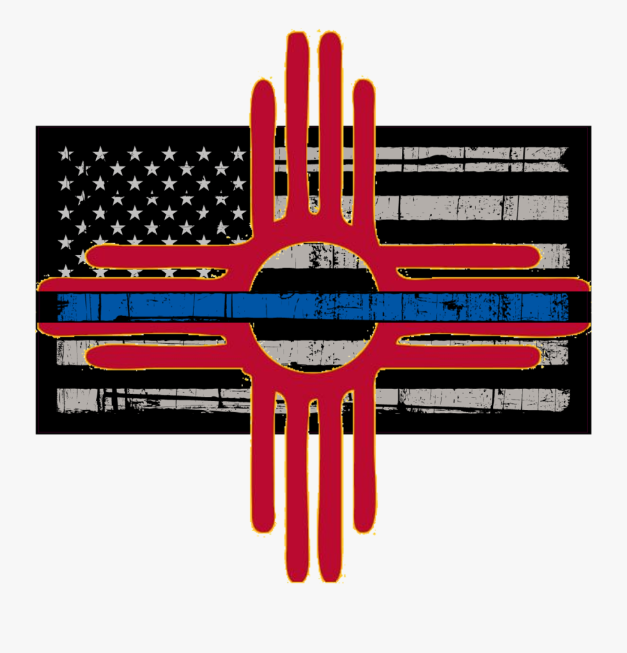 New Mexico Backing The Blue - Thin Blue Line Distressed Flag, Transparent Clipart