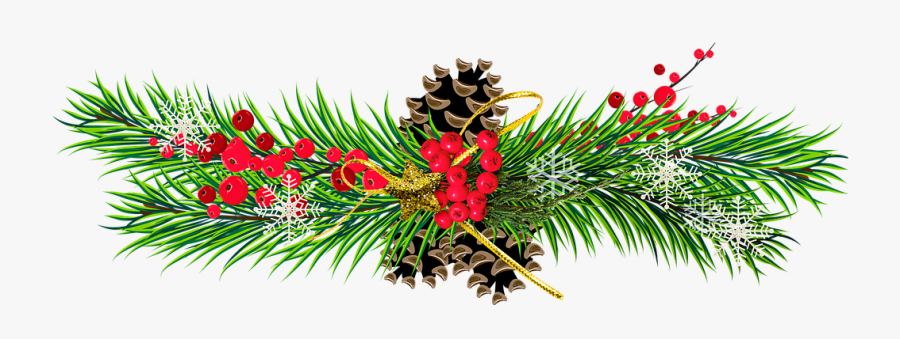 Christmas Branch, Christmas Decoration - Karácsonyfa Ág, Transparent Clipart