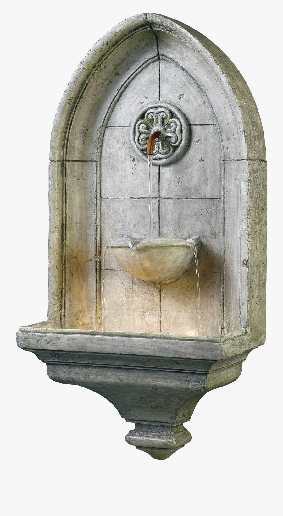 Fountain Png - Gothic Wall Fountain, Transparent Clipart