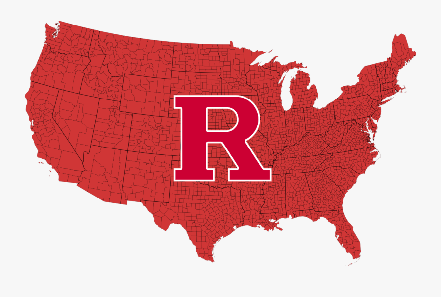 Reddit College Football - Rural Vs Urban Map, Transparent Clipart