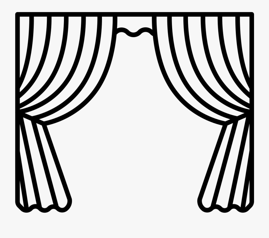 Transparent Theater Icon Png - Stage Curtains Black And White, Transparent Clipart