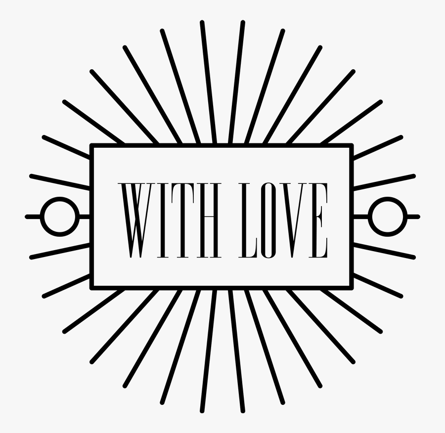 With Love Starburst Circle Stamp - Cartoon Robot Head Drawing, Transparent Clipart