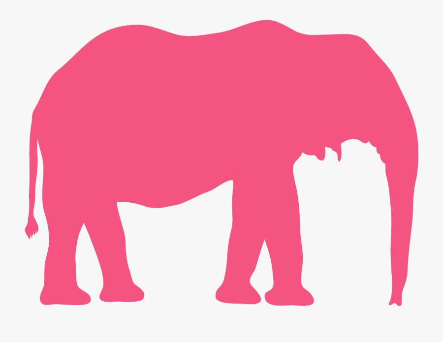African Bush Elephant Silhouette, Transparent Clipart