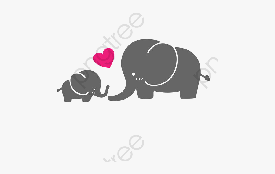 Baby Clipart Elephant - Mama And Baby Elephant Clip Art, Transparent Clipart