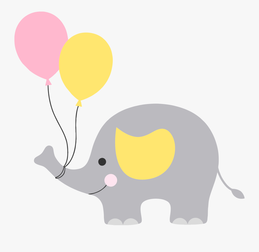 Baby Shower Elephant Clip Art - Elefante Amarelo E Cinza, Transparent Clipart