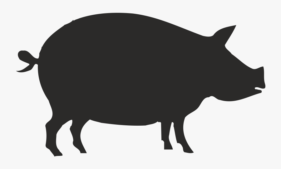 Animal Silhouettes Clip Art Riding Pony Vector Graphics - Pig Facing Right, Transparent Clipart
