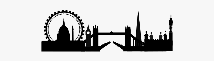 London Skyline Silhouette Png - Simple London Skyline Silhouette, Transparent Clipart