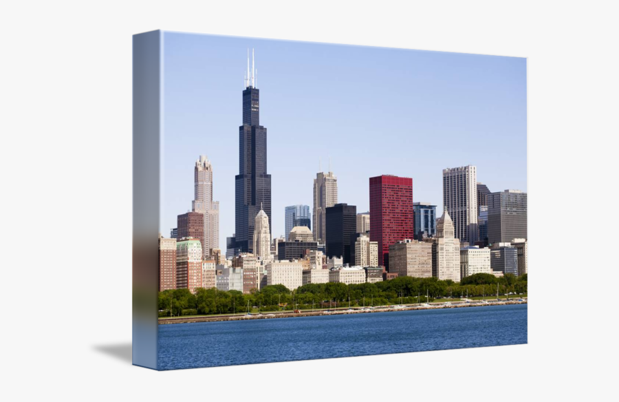 Chicago Skyline City Buildings With Sears Tower - Chicago, Transparent Clipart