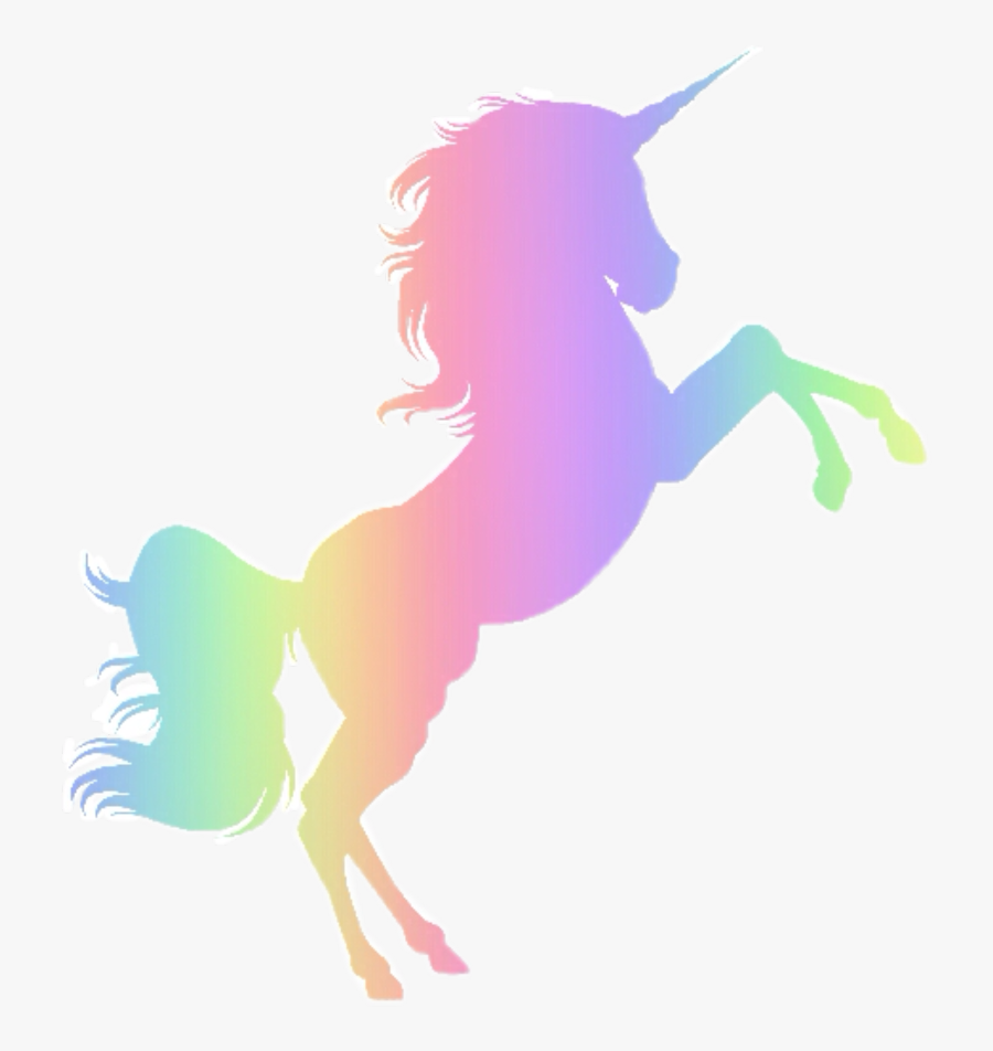 #rainbow #pastel #unicorn - Unicorn Clipart Silhouette Png, Transparent Clipart