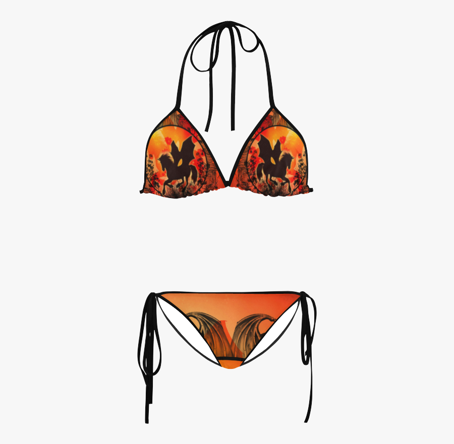 Wonderful Black Unicorn Silhouette Custom Bikini Swimsuit - Golden Retriever Bikini, Transparent Clipart