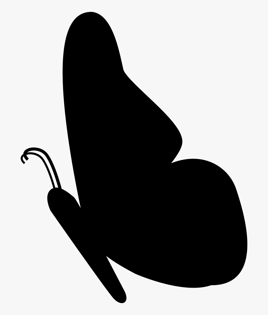 Butterfly Silhouette Facing Left - Silueta De Una Mariposa Png, Transparent Clipart