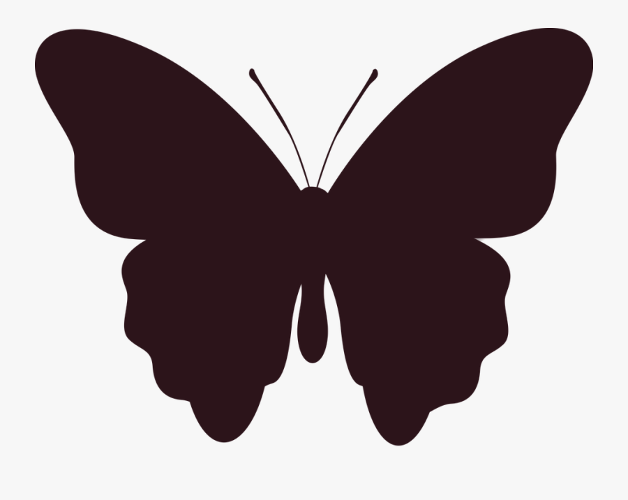 Silhouette Butterfly - Бабочка Силуэт, Transparent Clipart