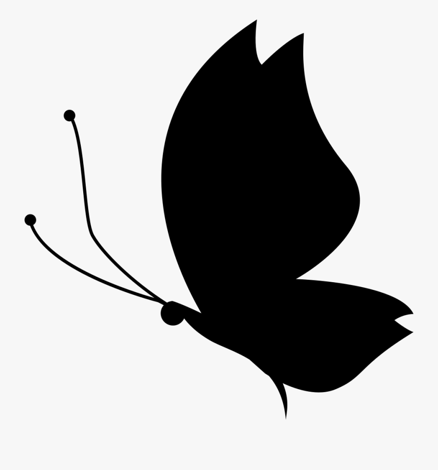 Butterfly Silhouette Side View Facing Left - Butterfly Silhouette Side, Transparent Clipart