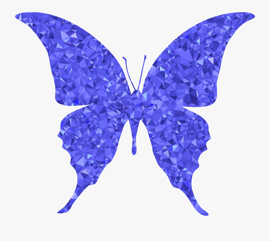 Sapphire Butterfly Silhouette 6 Clip Arts - Silhouette Of Butterfly Flying, Transparent Clipart