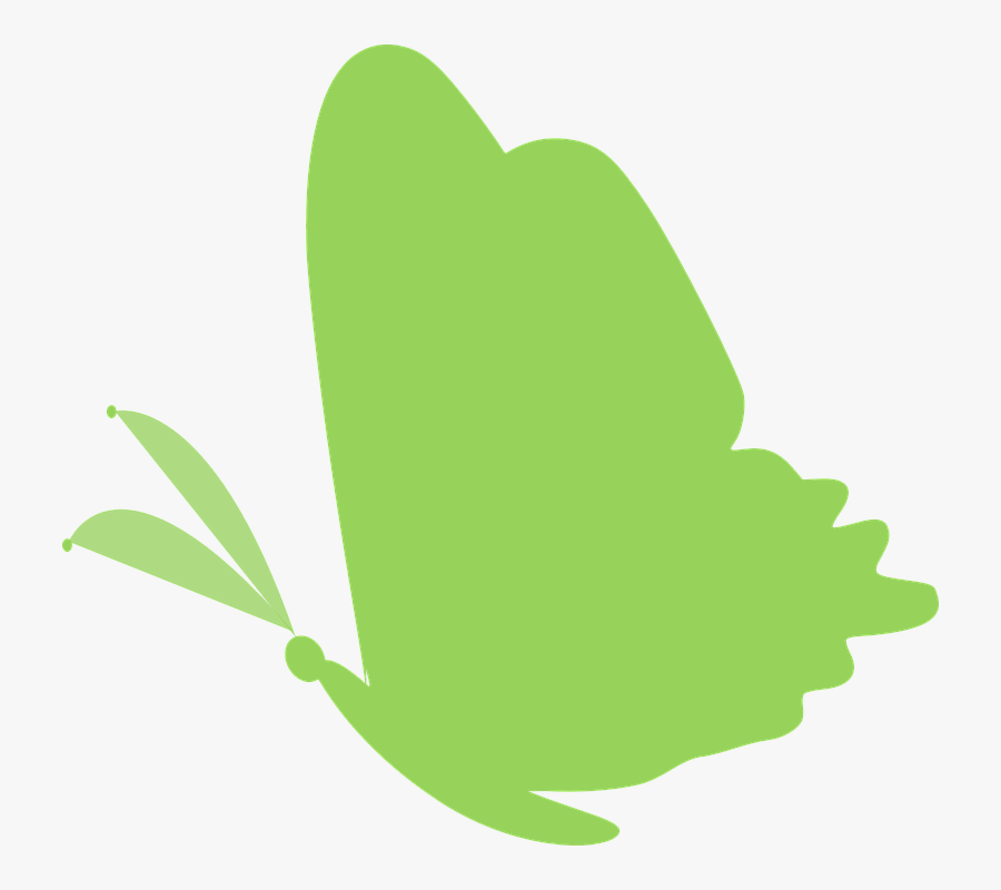Butterfly, Green, Silhouette, Design, Decoration - Red Butterfly Vector Png, Transparent Clipart