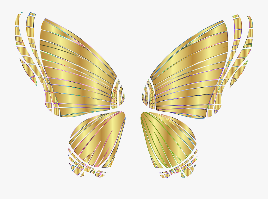 Rgb Butterfly Silhouette 10 12 No Background Clip Arts - Gold Butterfly Vector Png, Transparent Clipart