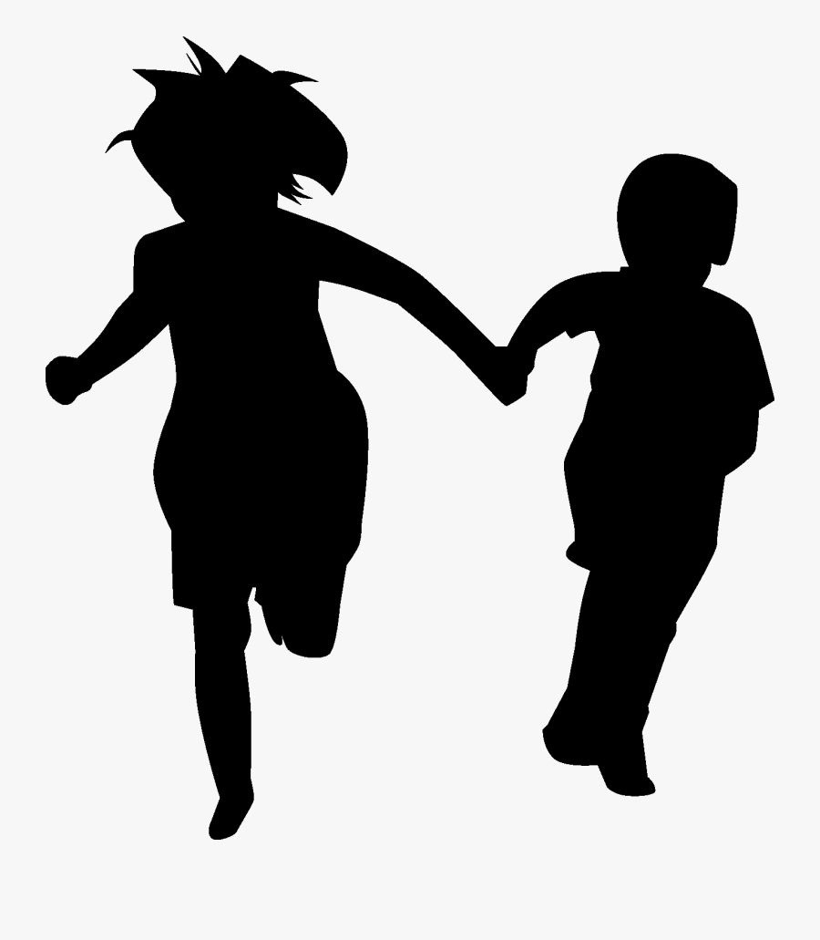 Child Silhouette Vector, Transparent Clipart