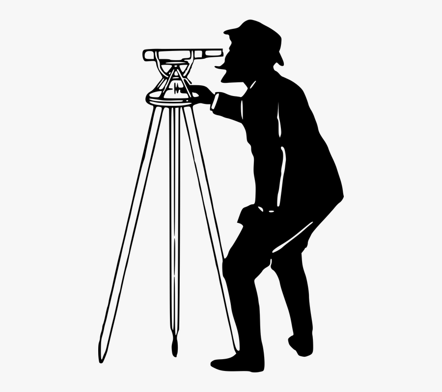 Man, Silhouette, Surveying, Surveyor - Surveyor Clipart, Transparent Clipart