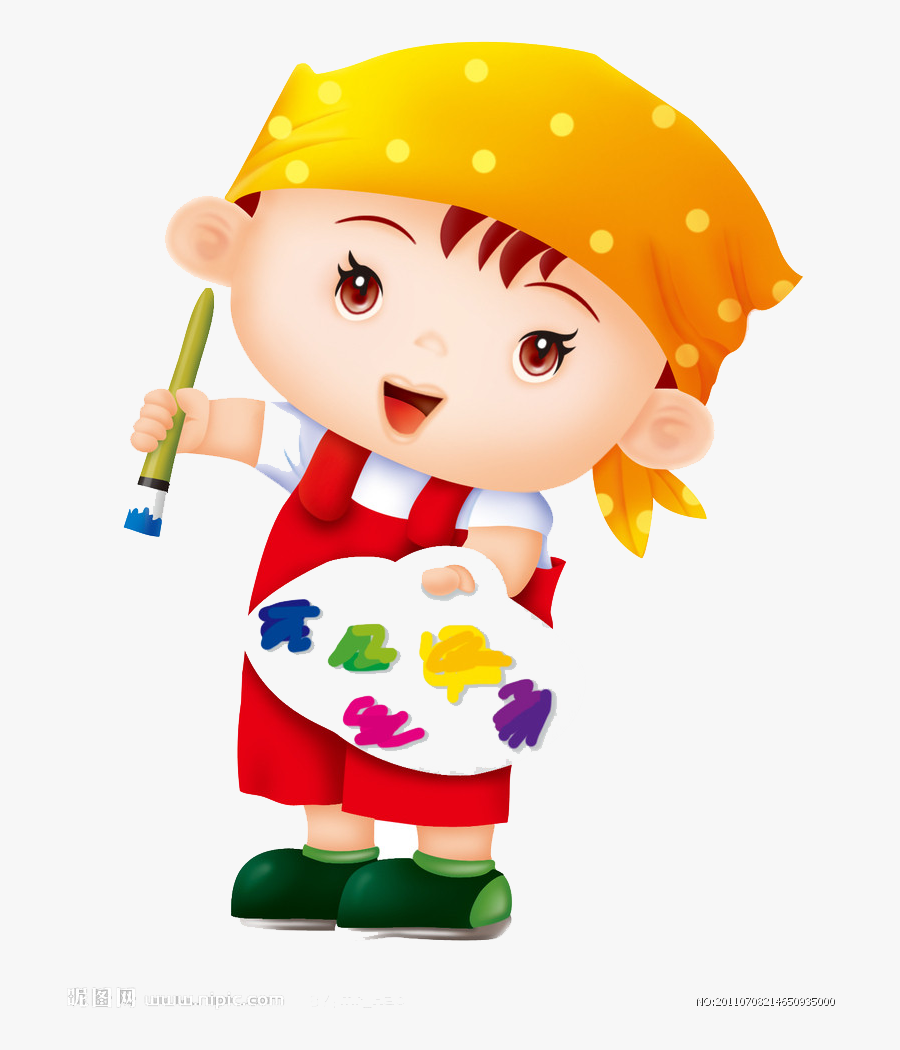 Paintbrush Clipart Kid - Kids Coloring Clipart Png, Transparent Clipart