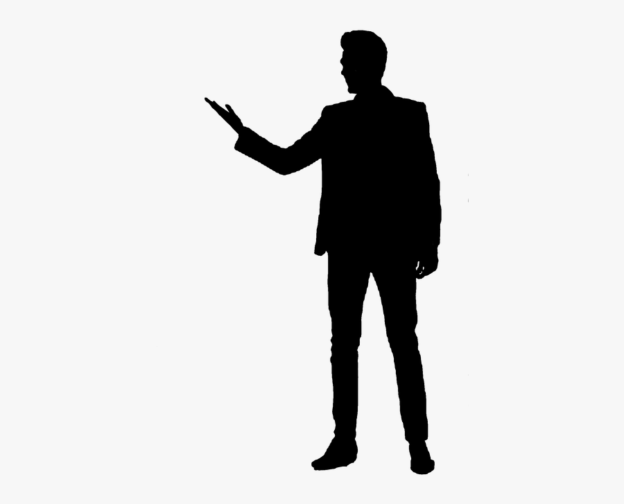People Silhouette Clipart Tall Man - Vyru Su Kostiumu Siluetas, Transparent Clipart