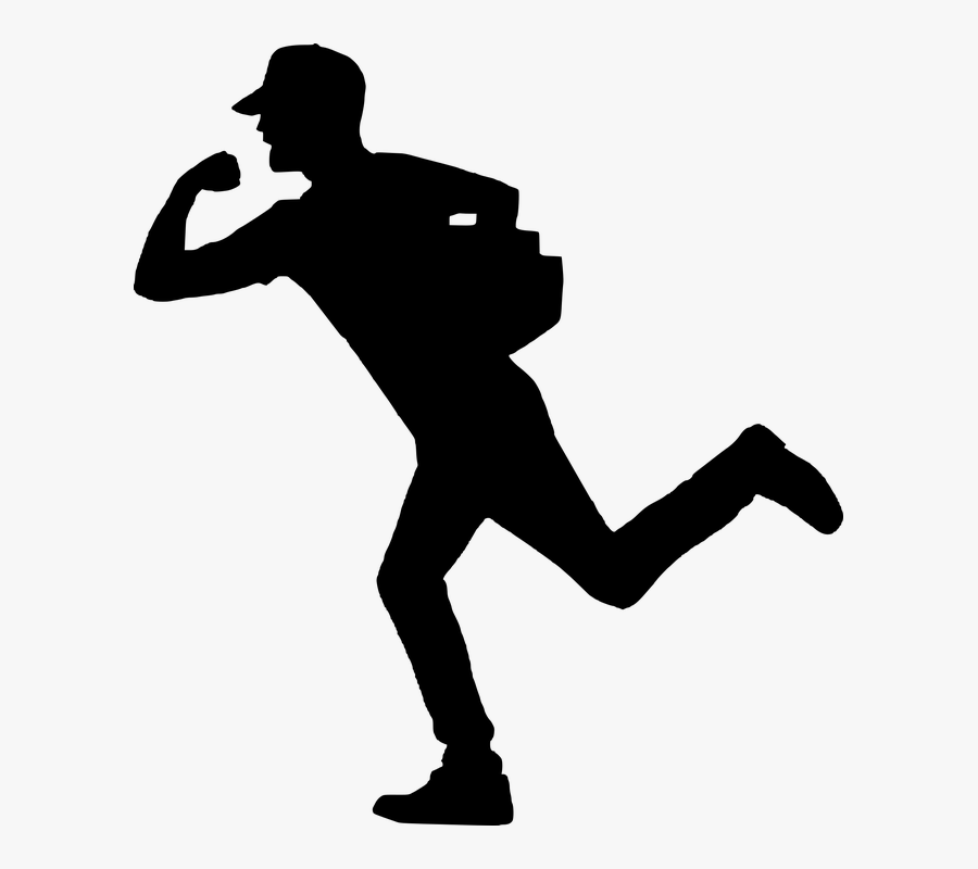 Transparent Running Man Clipart - Delivery Man Silhouette Png, Transparent Clipart