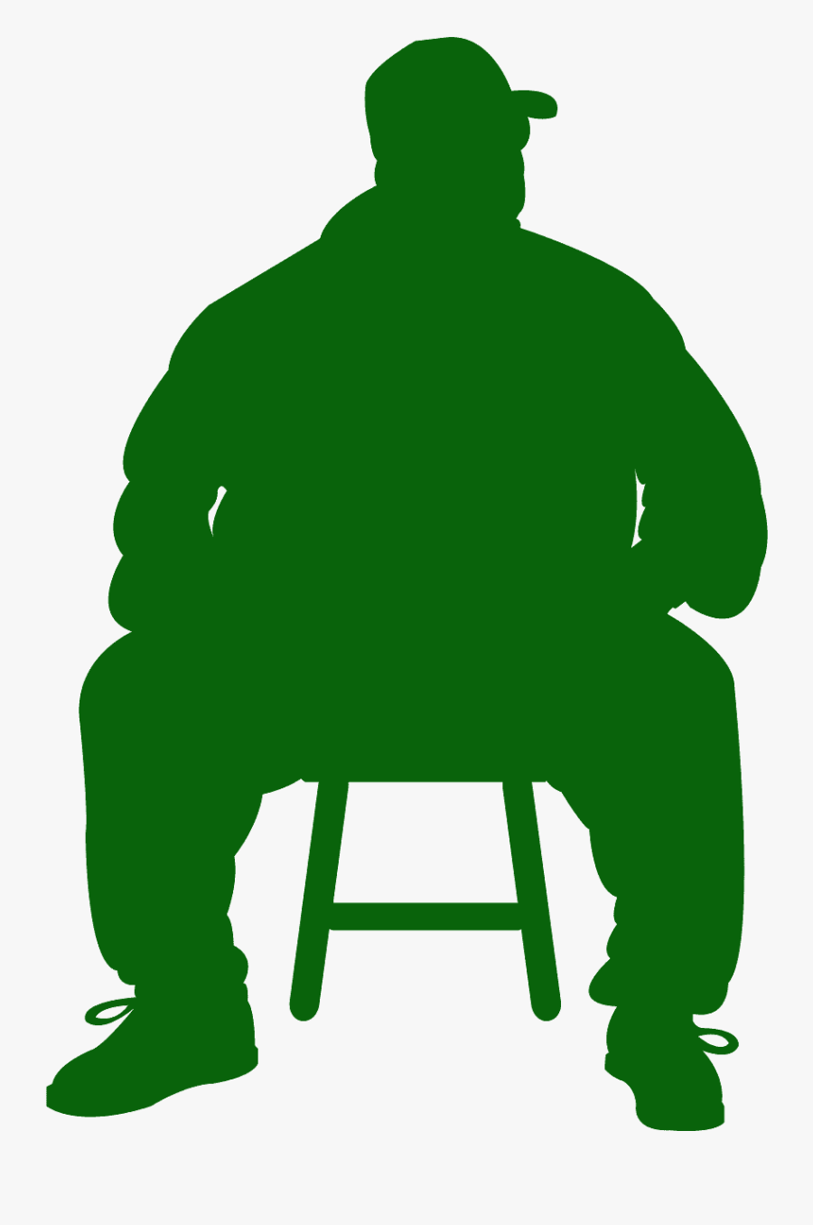 Fat Man Silhouette Vector, Transparent Clipart