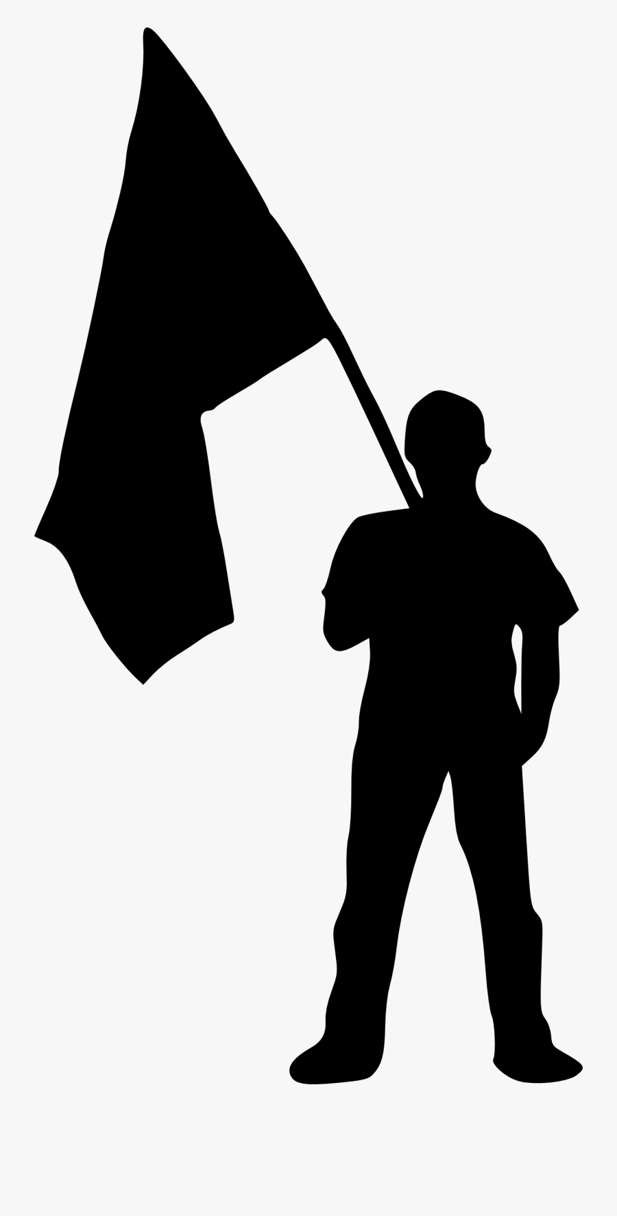 Person Silhouette Png Person With Flag Silhouette Png - Man With Flag Silhouette, Transparent Clipart