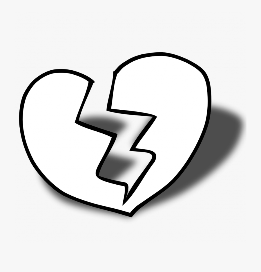 Double Heart Printable Coloring Pages With Free Black - Broken Heart Black And White, Transparent Clipart