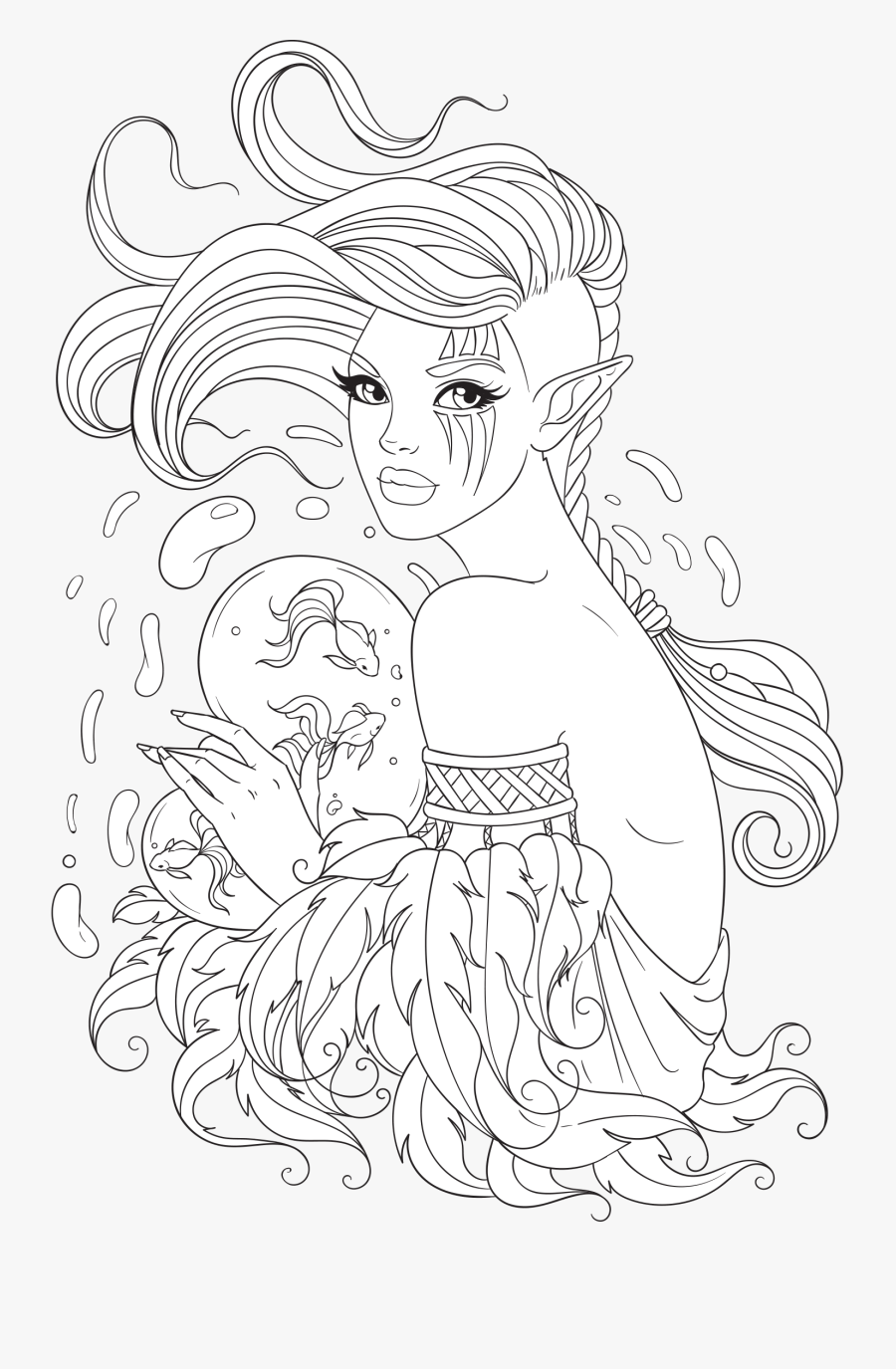 Free Adult Coloring Page - Line Artsy Coloring Pages, Transparent Clipart