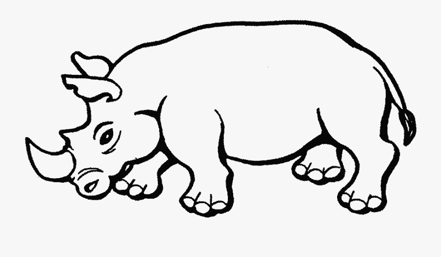 Rhino Clipart Coloring Page - Dibujos Para Colorear De Animales Salvajes, Transparent Clipart