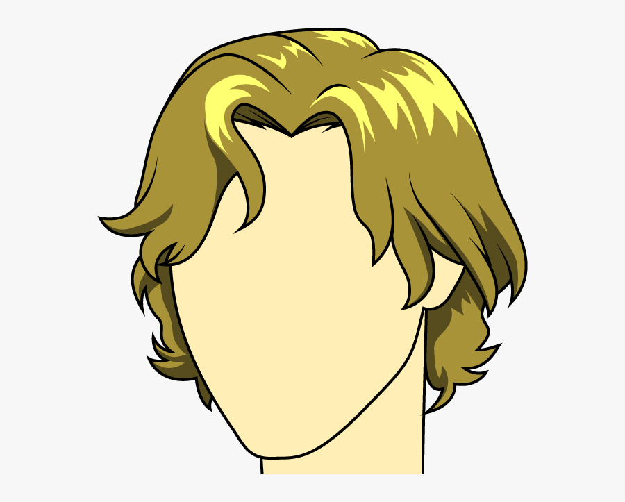 How To Draw Male - Cartoon Boy Long Hair, Transparent Clipart