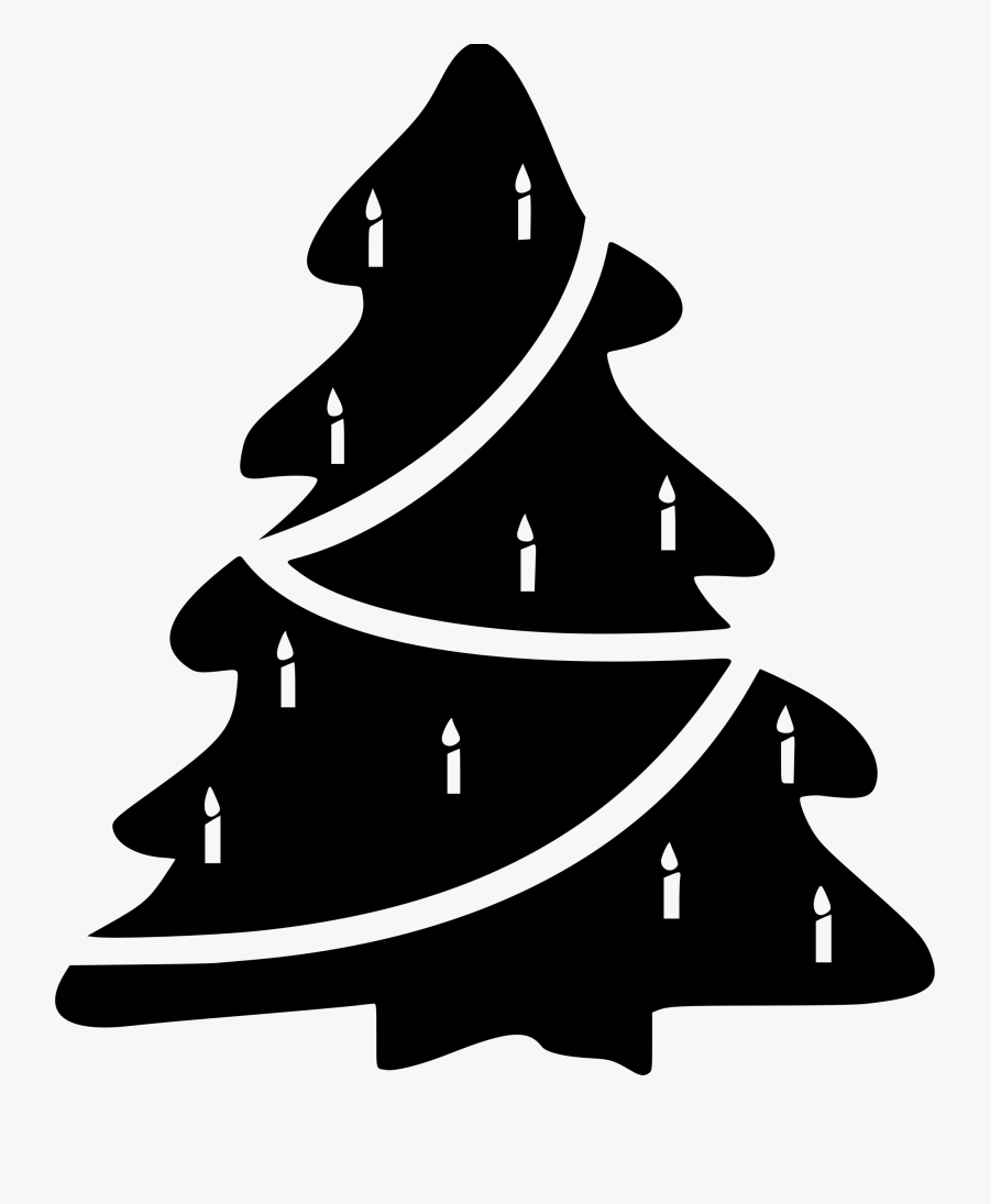 Christmas Tree 2 Clip Arts - White And Black 1080p Hd Christmas Tree, Transparent Clipart