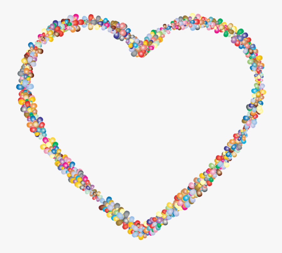 Heart Outline Clipart - Heart With Floral Outline, Transparent Clipart