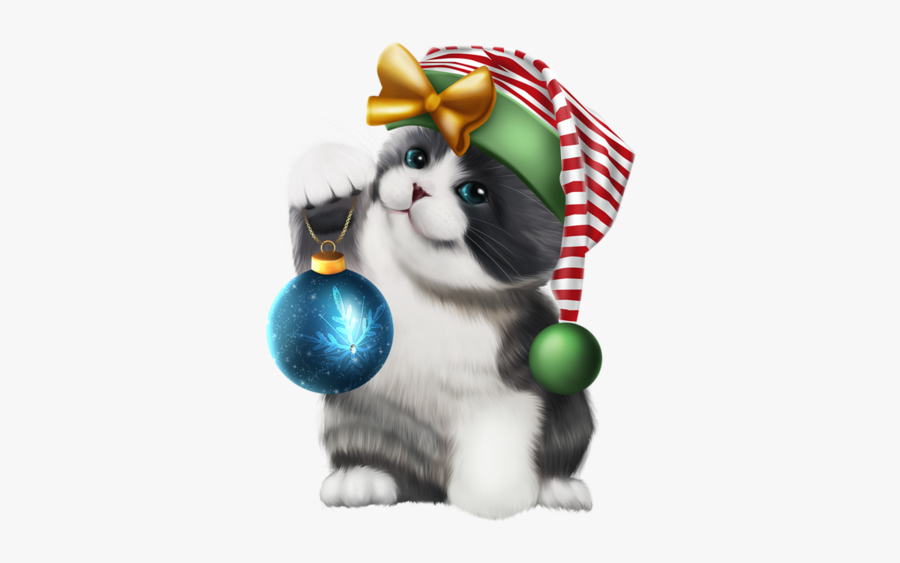 Christmas Dog And Cat Clip Art - Christmas Cat Illustration Png, Transparent Clipart