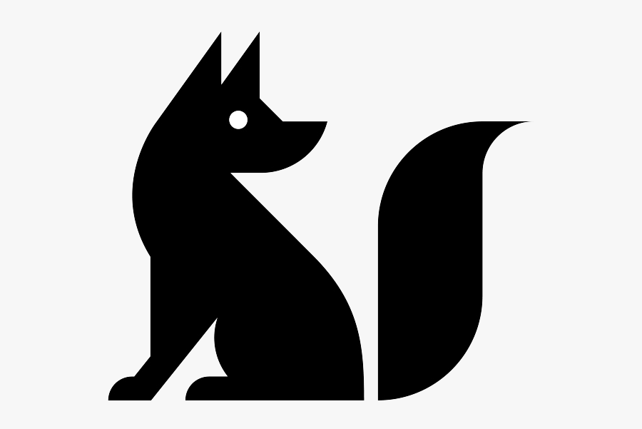 Fox Black And White Logo, Transparent Clipart