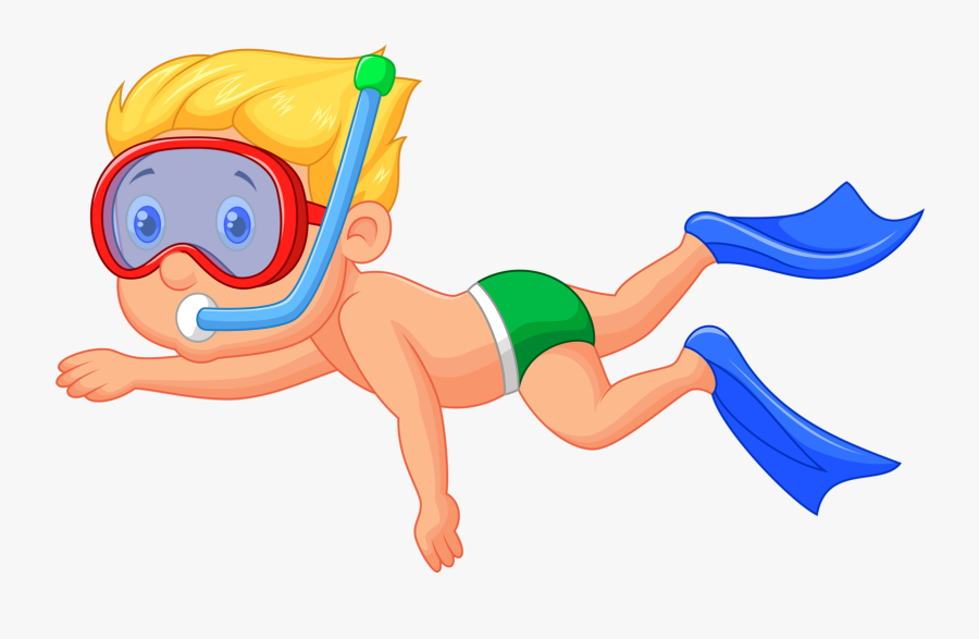Boy Diving Cartoon, Transparent Clipart
