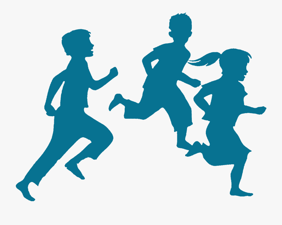 Jog Clip Art - Kids Silhouette Png, Transparent Clipart