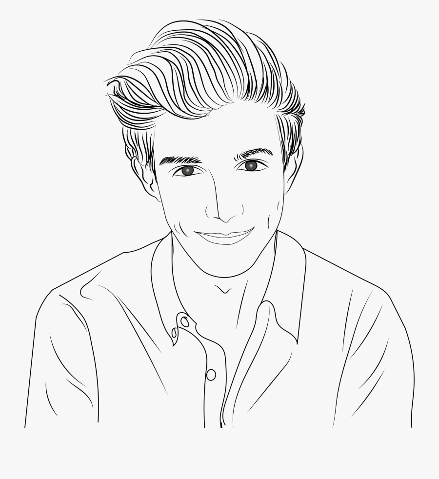 Man"s Line Art Portrait Clip Arts - Man Line Art Portrait, Transparent Clipart